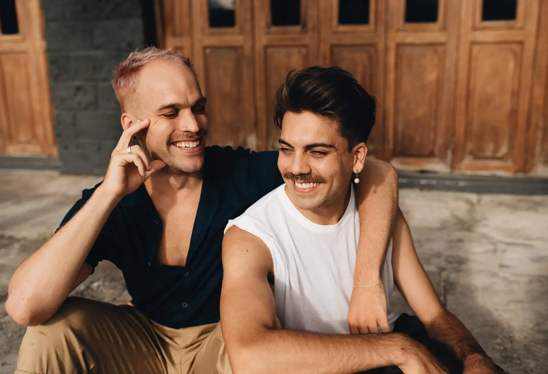 happy gay couple