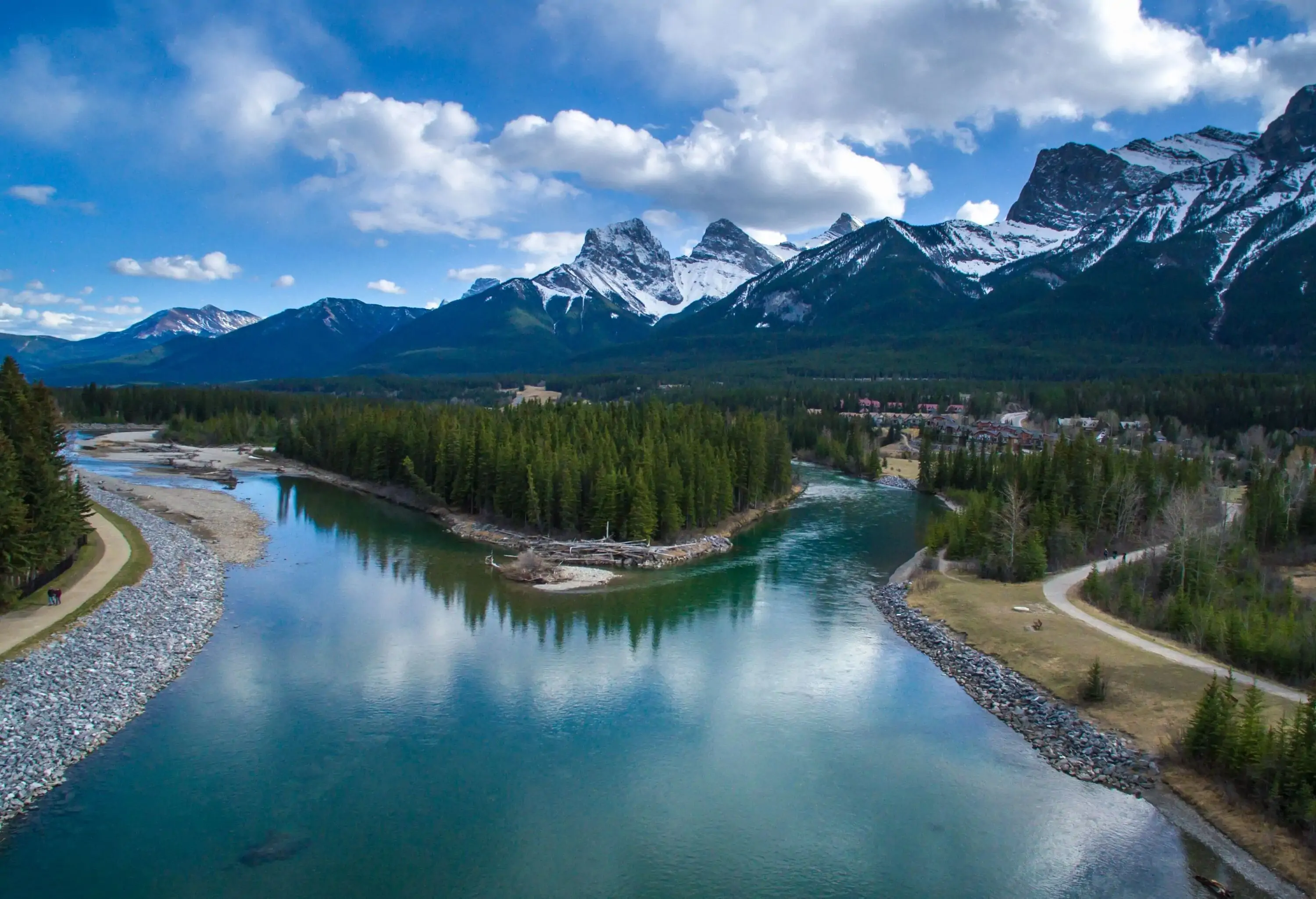 Canmore, AB with Three Sisters; Shutterstock ID 530616151
